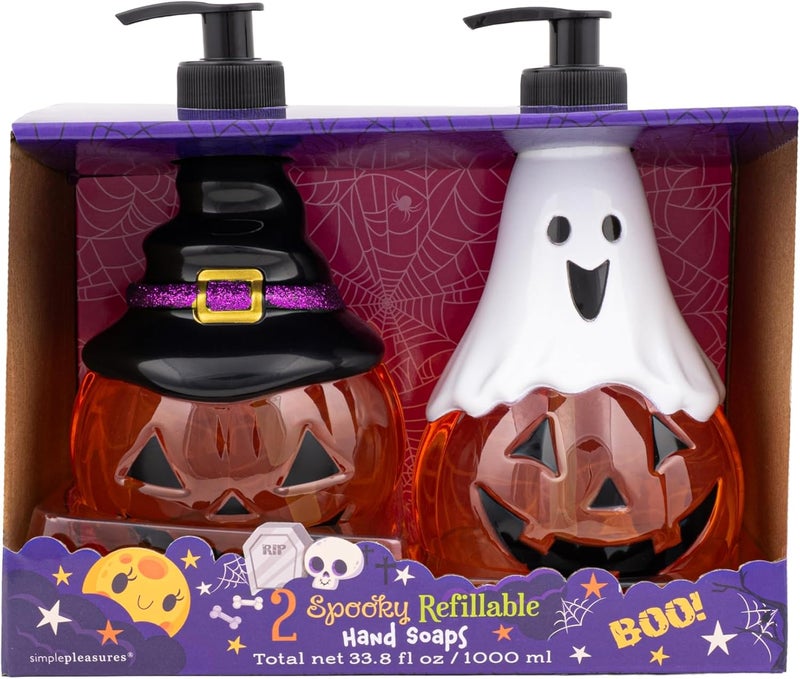 simple pleasures Ghost & Witch Pumpkins, Apple Pie & Pumpkin Spice Scented Liquid Hand Soap Dispensers - Autumn & Halloween Novelty Decorative Refillables for Kitchen Countertops and Bathroom Sinks - Image 2